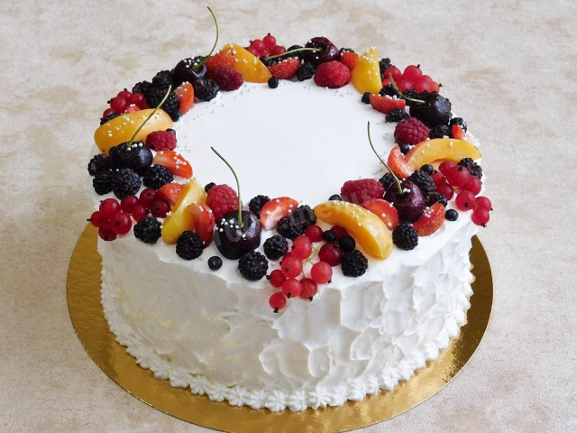 Соковитий бісквітний торт рецепт з фото покроково 