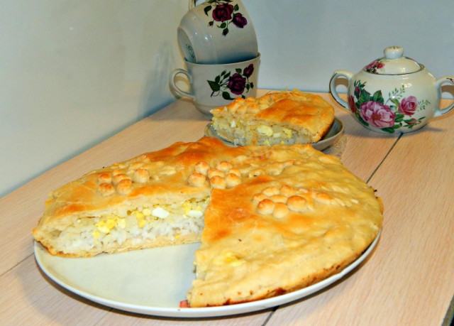 Пиріг з рисом і яйцем рецепт з фото покроково 