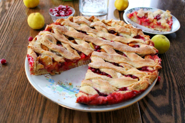 Пиріг з журавлиною і яблуками рецепт з фото покроково 
