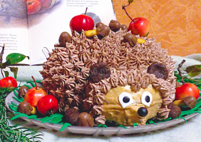 Торт Їжачок з бісквіта домашній рецепт з фото покроково 