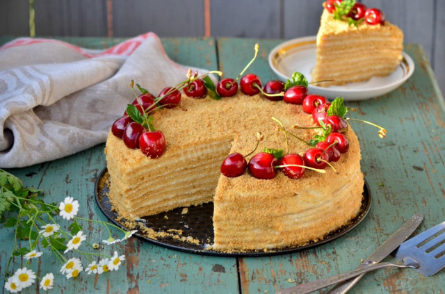 Торт Рижик класичний з заварним кремом рецепт з фото покроково 