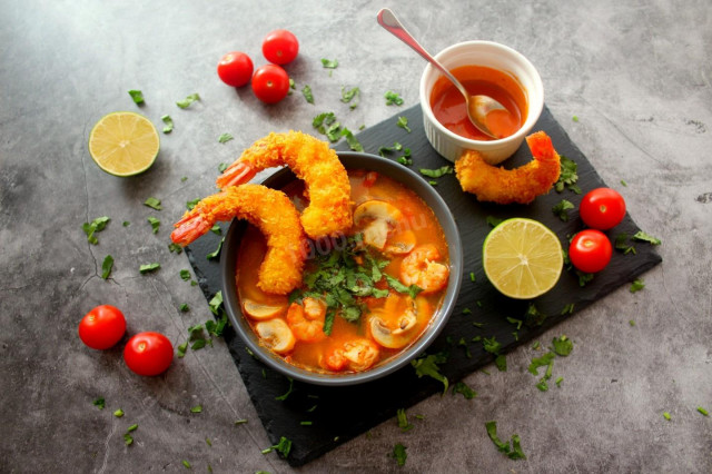Суп тому ям кунг з креветками Тайський рецепт з фото покроково і відео 