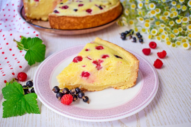 Сирний пиріг з ягодами рецепт з фото покроково 