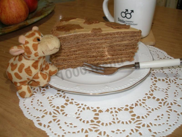 Медовий торт Корівка з вареним згущеним молоком рецепт з фото покроково 