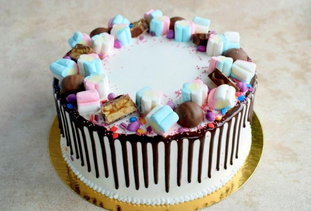 Бісквітний торт зі сметанним кремом рецепт з фото покроково 