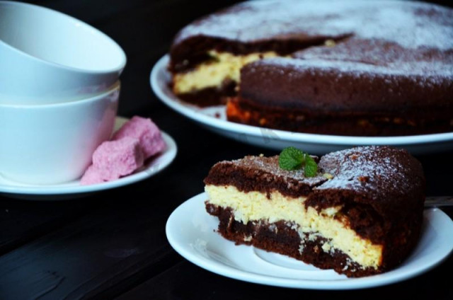 Шоколадно сирний пиріг Баунті рецепт з фото покроково 