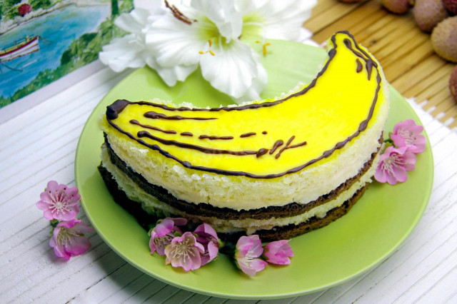 Торт банановий Острів рецепт з фото покроково 