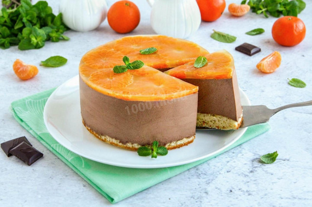 Мусовий торт для початківців мандариновий шоколадний рецепт з фото покроково 