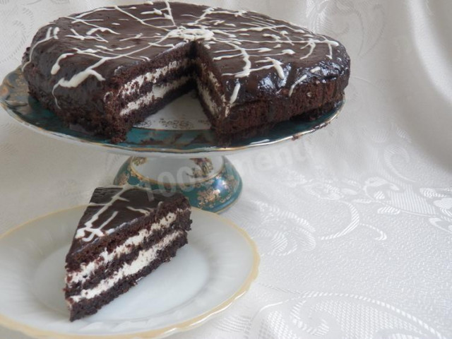 Шоколадно-сирний торт рецепт з фото покроково 