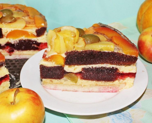 Бісквітний торт фруктовий рецепт з фото покроково
