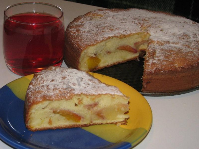 Пиріг зі свіжими персиками рецепт з фото 