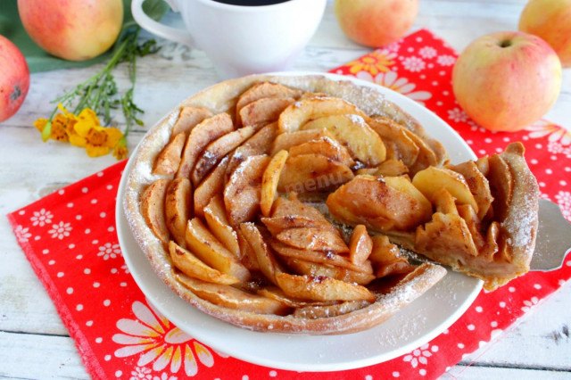 Відкритий пиріг з яблуками рецепт з фото покроково 