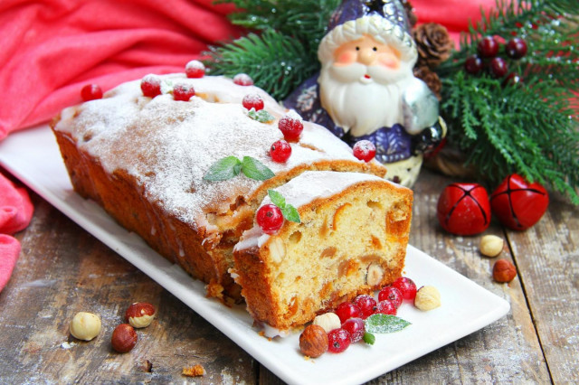 Різдвяний пиріг з сухофруктами і горіхами рецепт з фото покроково 