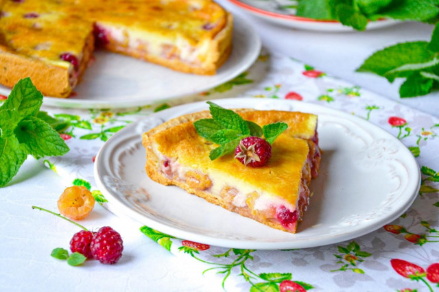 Цвєтаєвський пиріг з малиною рецепт з фото покроково 