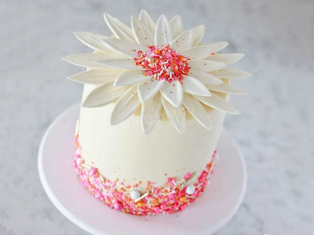 Торт у вигляді квітки рецепт з фото 