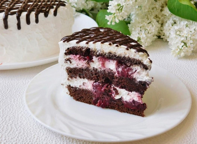 Шоколадно вишневий торт рецепт з фото покроково 
