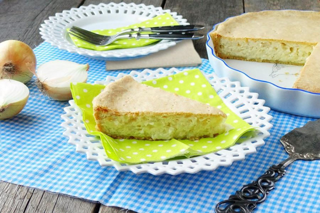 Цибульний пиріг з плавленим сиром рецепт з фото 