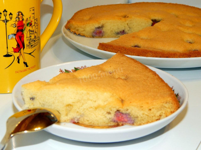Простий пиріг з малиною рецепт з фото покроково 
