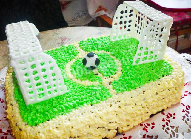 Торт футбольне поле рецепт з фото покроково 