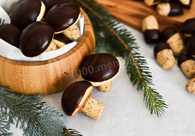 Печиво шоколадні грибочки рецепт з фото 