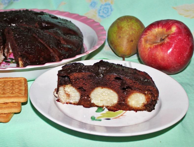 Шоколадний пиріг з сирними кульками рецепт з фото покроково 