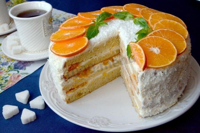 Мандариновий торт рецепт з фото покроково 