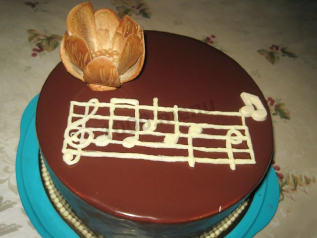 Моцарт торт з пісочного тіста з шоколадним мусом рецепт з фото