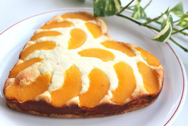 Сирний пиріг з персиками рецепт з фото покроково 