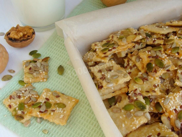 Печиво з насінням гарбуза, соняшнику, льону і кунжуту рецепт з фото покроково 