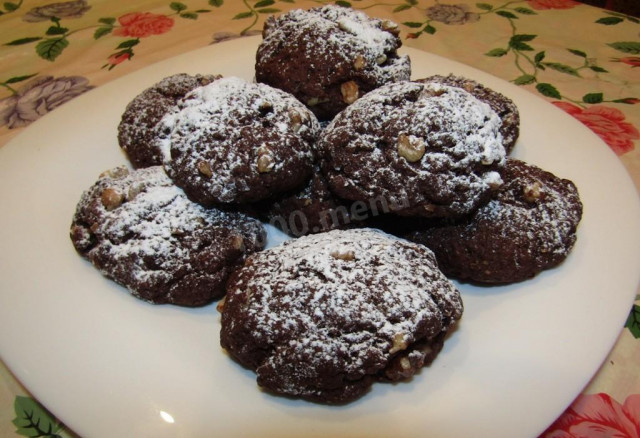 Пісне шоколадно-горіхове печиво з ванільним цукром рецепт з фото покроково і відео 