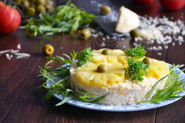 Салат ананаси з сиром і часником рецепт з фото покроково і відео 
