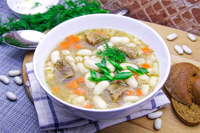Квасолевий суп з білої квасолі рецепт з фото покроково 