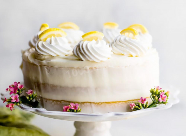 Лимонний бісквітний торт рецепт з фото 