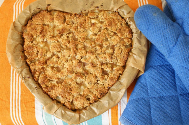 Пісний насипний пиріг з яблуками рецепт з фото 