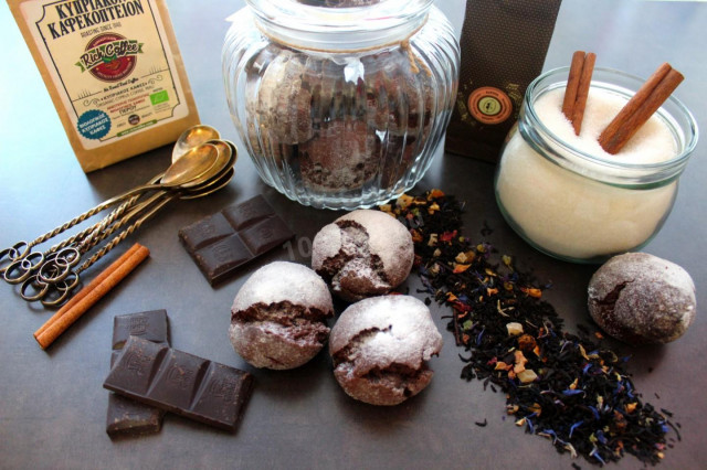 Шоколадне печиво з кракелюром рецепт з фото покроково 