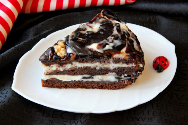 Черемховий торт на кефірі зі сметанним кремом і чорносливом рецепт з фото покроково 