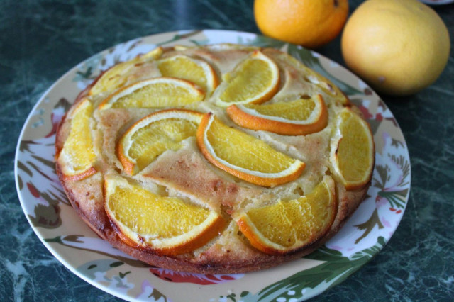 Пиріг з апельсиновими часточками рецепт з фото покроково 