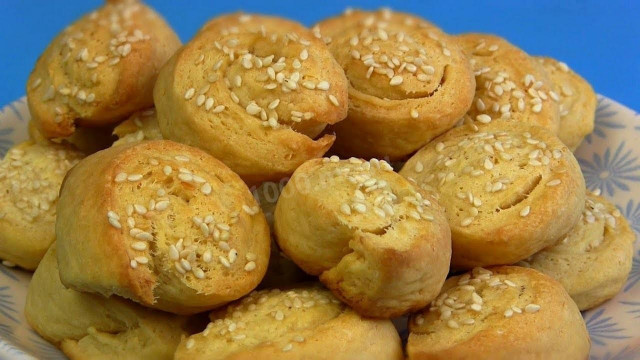 Печиво з плавленого сирка з кунжутом рецепт з фото