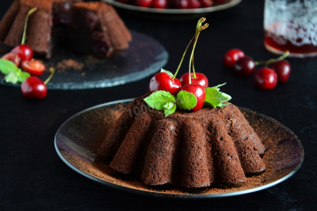 Шоколадний кекс з черешнею рецепт з фото покроково і відео 
