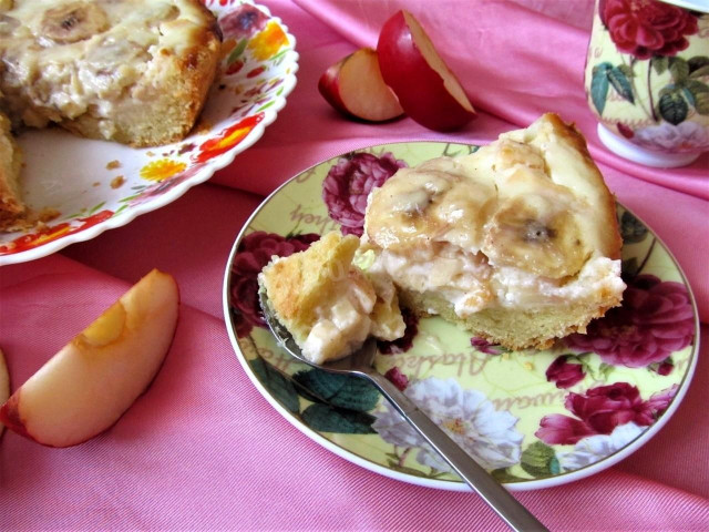 Пиріг фруктовий зі сметанною заливкою рецепт з фото покроково 