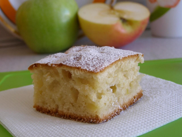 Повітряний пиріг з яблуками рецепт з фото покроково 