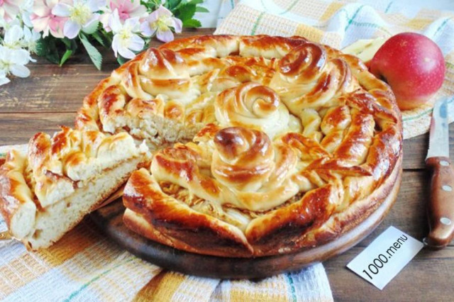 Пиріг з яблуками із здобного тіста рецепт з фото 