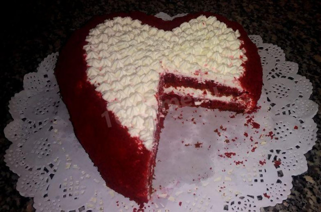 Торт-серце Червоний оксамит рецепт з фото покроково і відео 