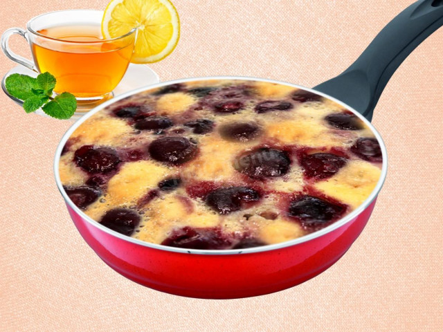 Клафуті з вишнею на сковороді рецепт з фото 
