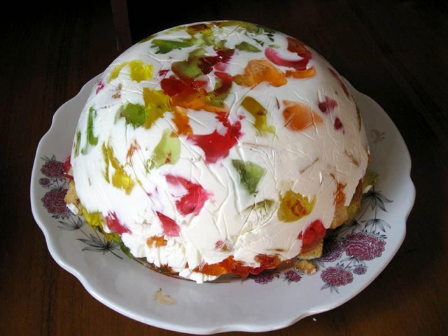 Торт Бите скло з ванільним бісквітом рецепт з фото 