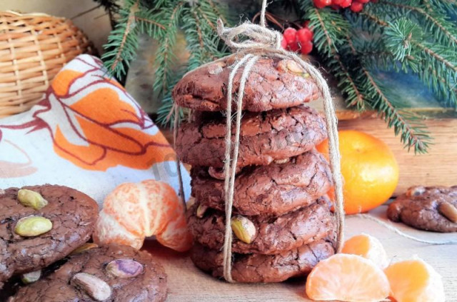 Шоколадне печиво з фісташками рецепт з фото покроково 