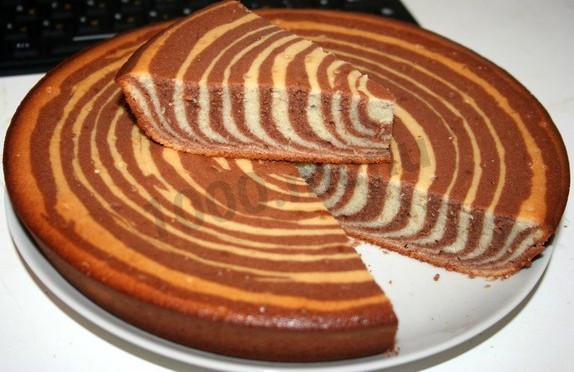 Бісквітний торт Зебра рецепт з фото 