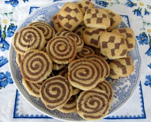 Пісочне печиво шоколадно-ванільне рецепт з фото покроково 