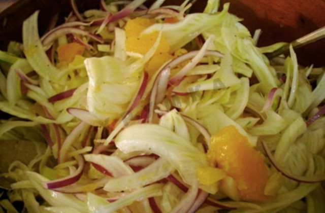 Салат з фенхелем червоною цибулею і апельсинами рецепт з фото 