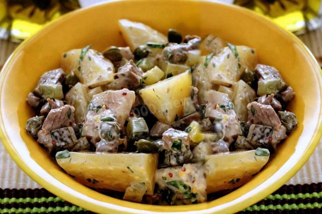 Салат Оселедець, телятина, огірок солоний, картопля рецепт з фото покроково 